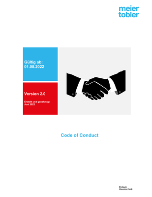 Code de conduite de Meier Tobler Group SA (220801_Code of Conduct.pdf)